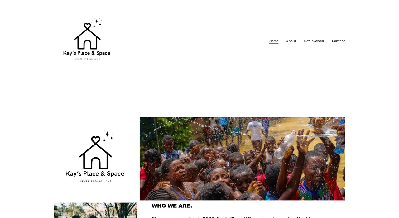 Kay's Place N' Space nonprofit site featuring community and youth initiatives