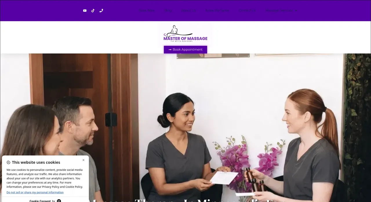 Master of Massage website for Minneapolis massage therapy services